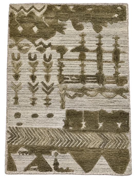 W 2 L 3 Modern 100% Wool Hand-Woven - 64543