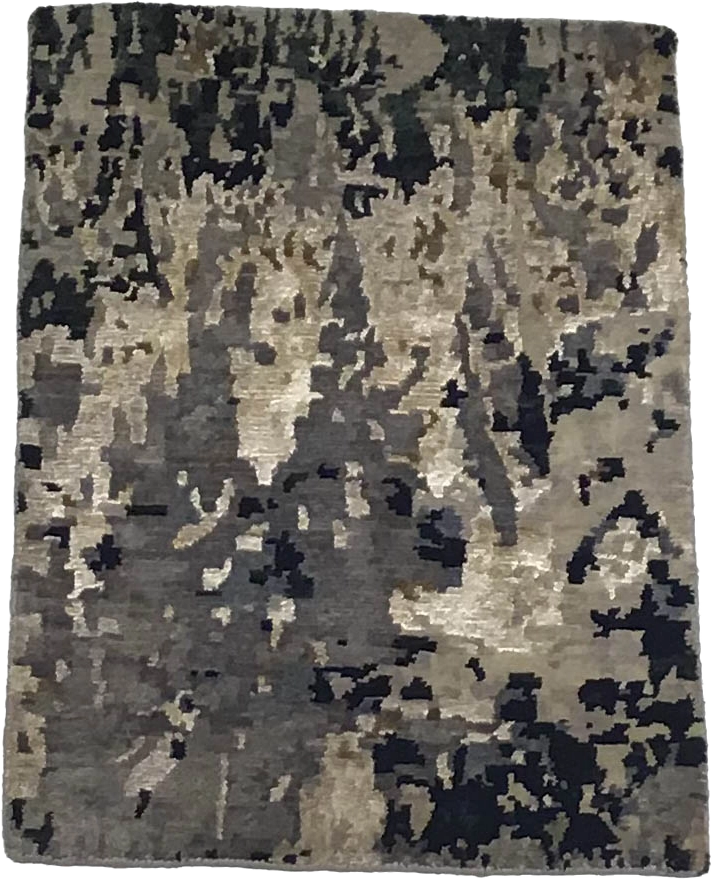 W 2 L 3 Modern Wool And Silk Blend Hand-Woven All-Over Design - 64564