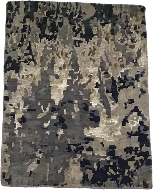 W 2 L 3 Modern Wool And Silk Blend Hand-Woven All-Over Design - 64564