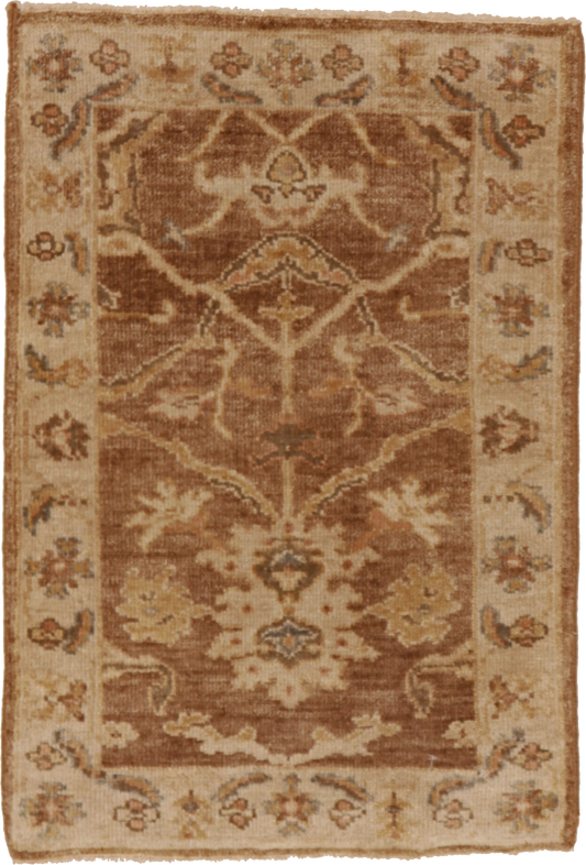W 2 L 3 Oushak 100% Wool Hand-Woven All-Over Design - 64579