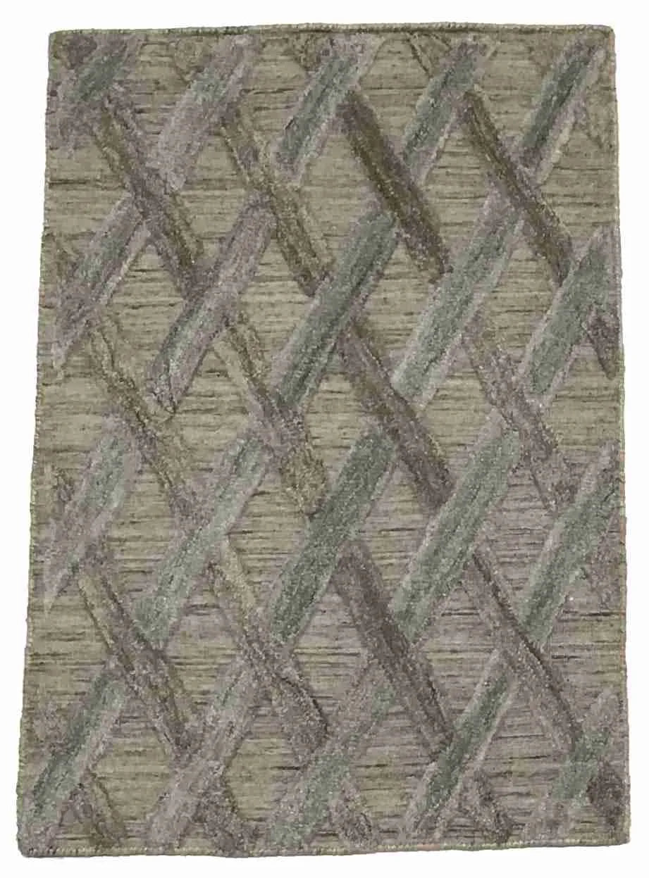 2 x 3 - Modern Fine/Wool All Over Rectangle - Finest Hand-Knotted Quality Wool — 64626