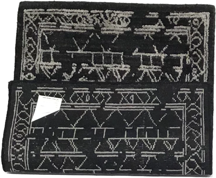 W 2 L 3 Modern Wool And Silk Blend Hand-Woven All-Over Design - 64632