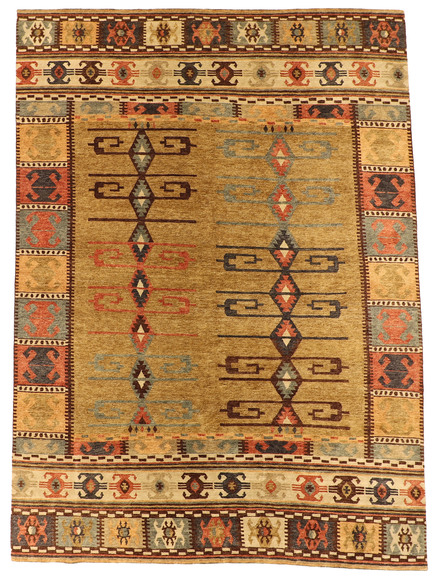 W 10.2 L 14.1 Kazak 100% Wool Hand-Woven - 64647