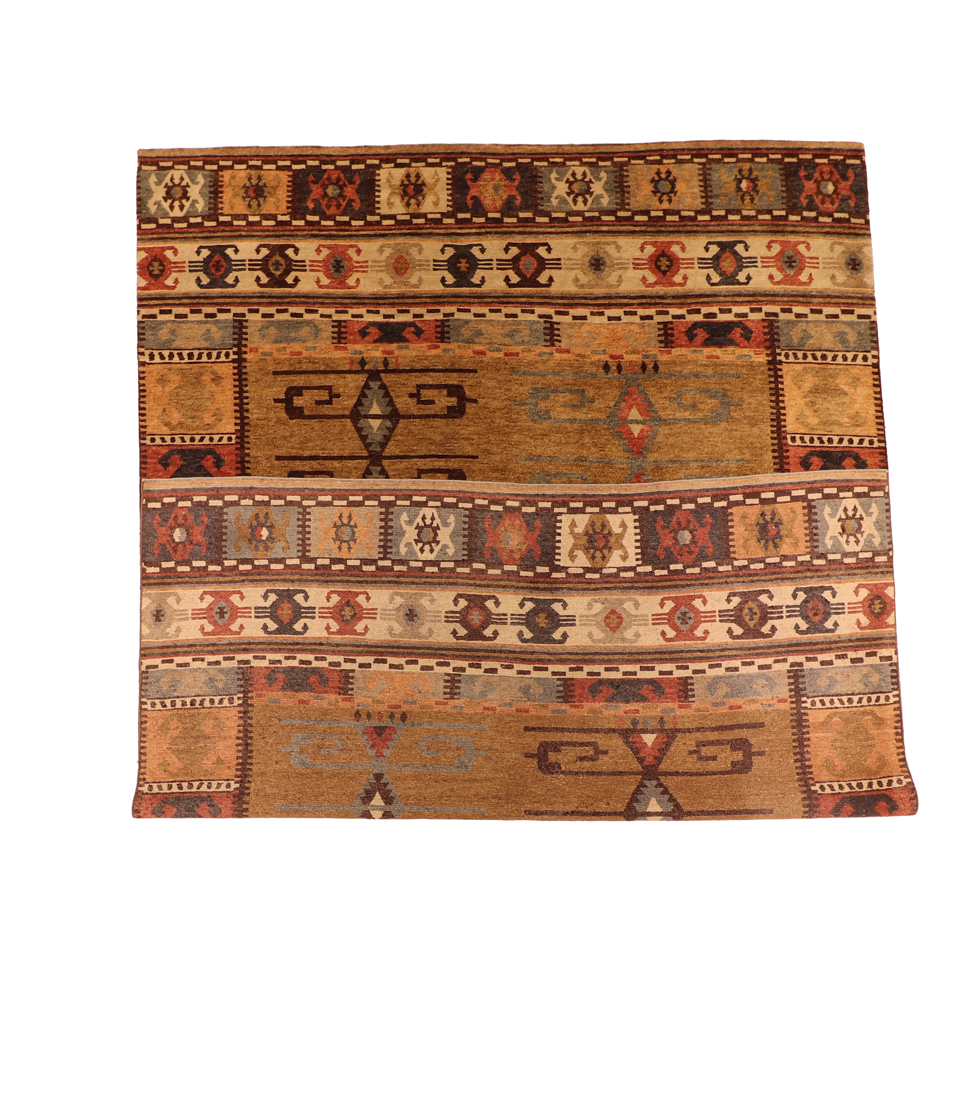 W 10.2 L 14.1 Kazak 100% Wool Hand-Woven - 64647