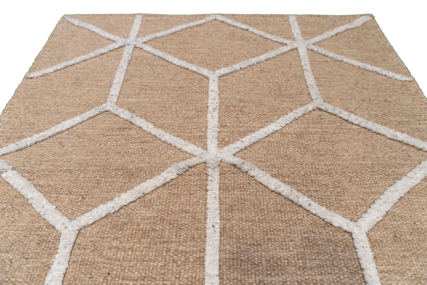 W 2.6 L 3.1 Modern Wool And Silk Blend Hand-Woven All-Over Design - 64656
