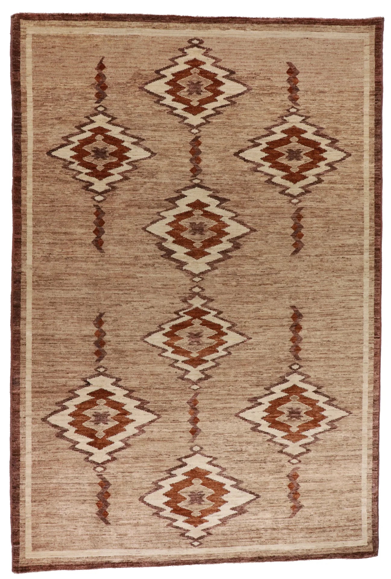 6.7 x 9.10 - Mountain Modern Wool Western Rectangle - Finest Hand-Knotted Quality Wool — 64658