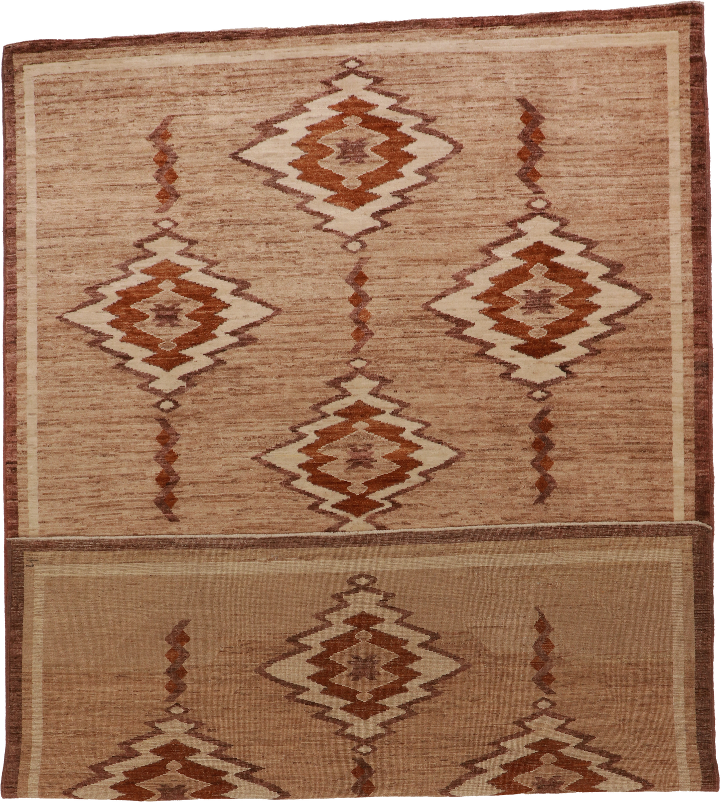 W 6.7 - L 9.10 - Mountain Modern Wool Western Rectangle - Finest Hand-Knotted Quality Wool - 64658