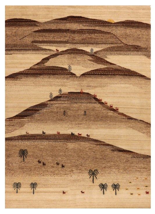 W 5.1 L 7.1 Atash 100% Wool Handmade All Over Design - 64675