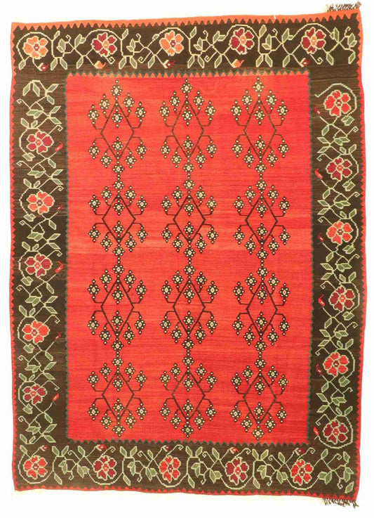 W 7.6 - L 9.10 - Berarabian Wool Traditional Rectangle - Finest Hand-Knotted Quality Wool - 64708