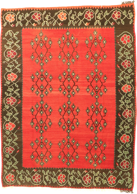 W 7.6 L 9.10 Berarabian 100% Wool Hand-Woven All-Over Design - 64708
