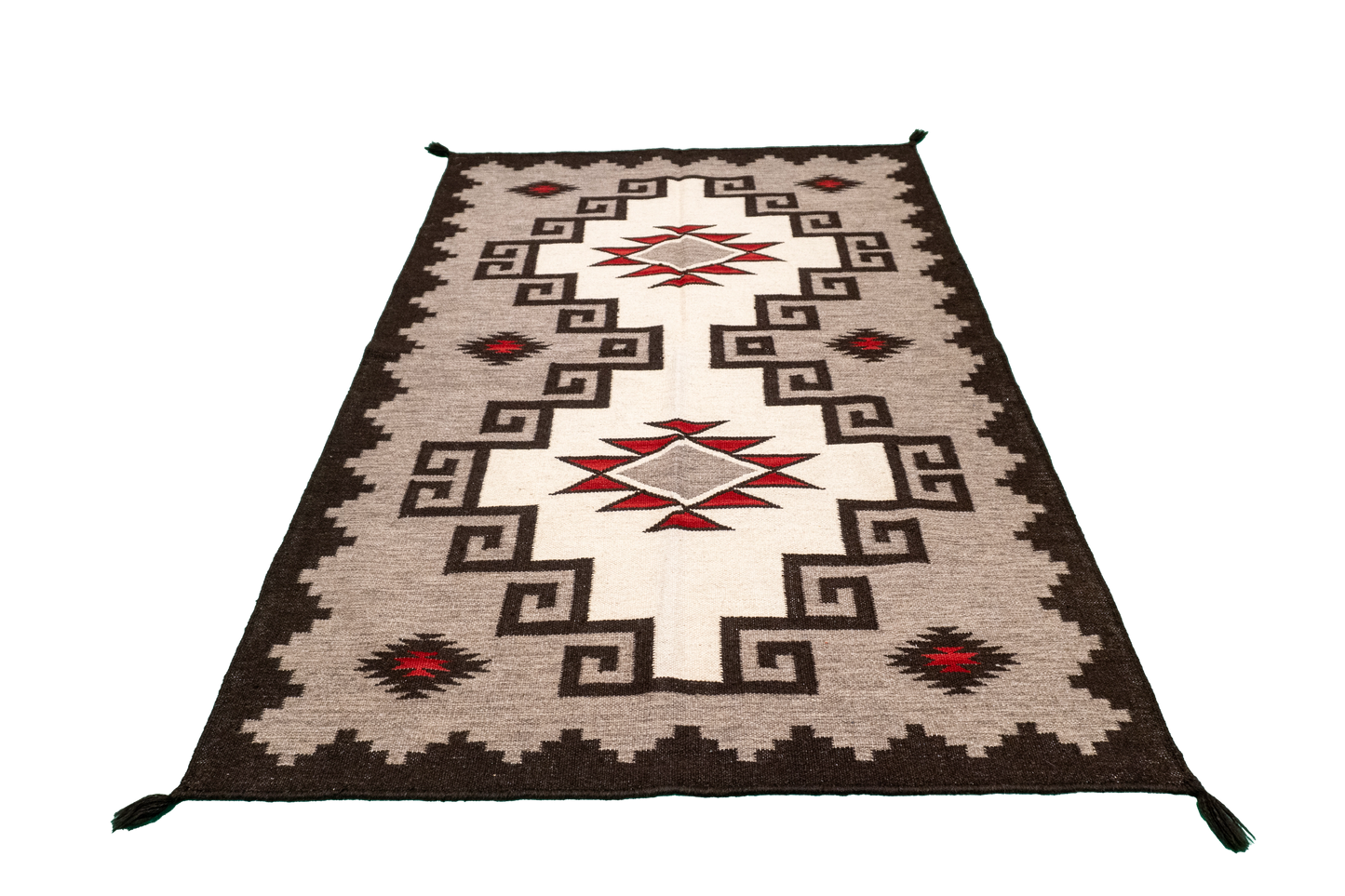 W 4.1 - L 6 - Navajo Fine/Wool All Over Rectangle - Finest Hand-Made Quality Wool - 64709