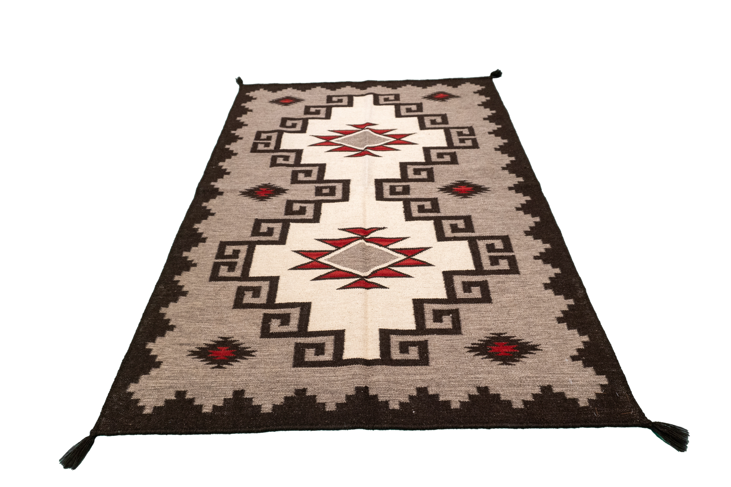W 4.1 - L 6 - Navajo Fine/Wool All Over Rectangle - Finest Hand-Made Quality Wool - 64709