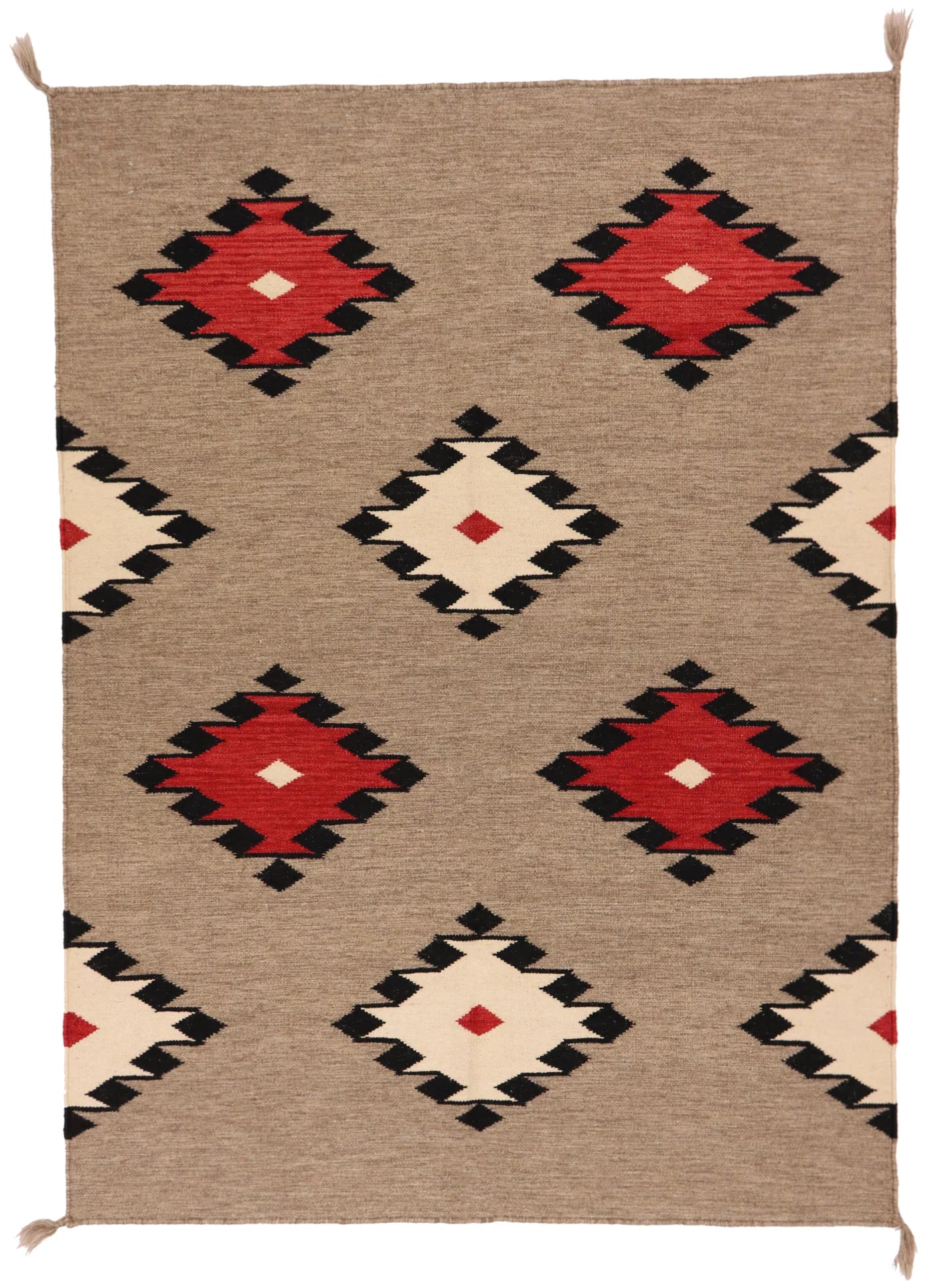 4.4 x 5.10 - Navajo Fine/Wool All Over Rectangle - Finest Hand-Made Quality Wool — 64711