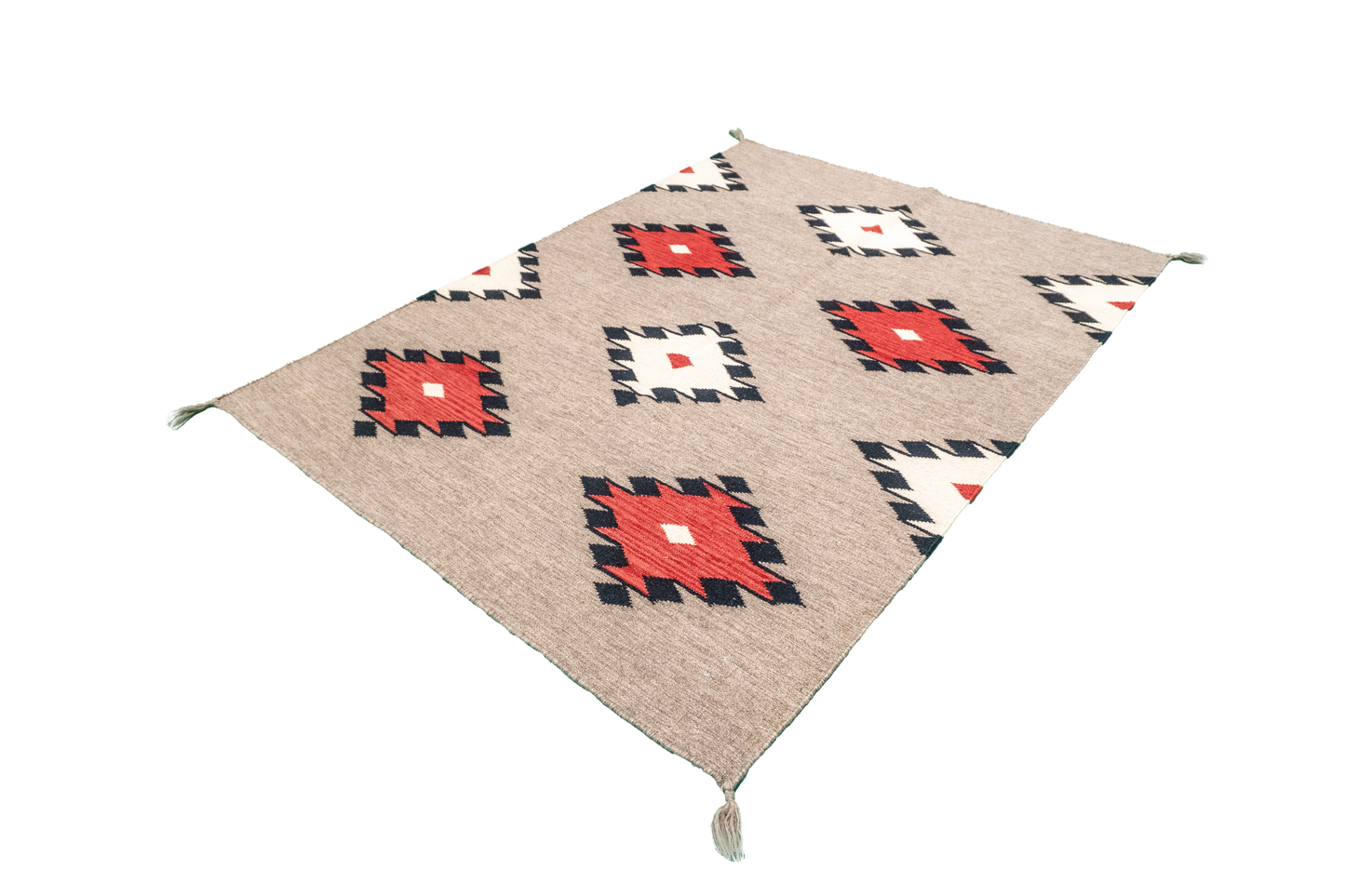 W 4.4 - L 5.10 - Navajo Fine/Wool All Over Rectangle - Finest Hand-Made Quality Wool - 64711