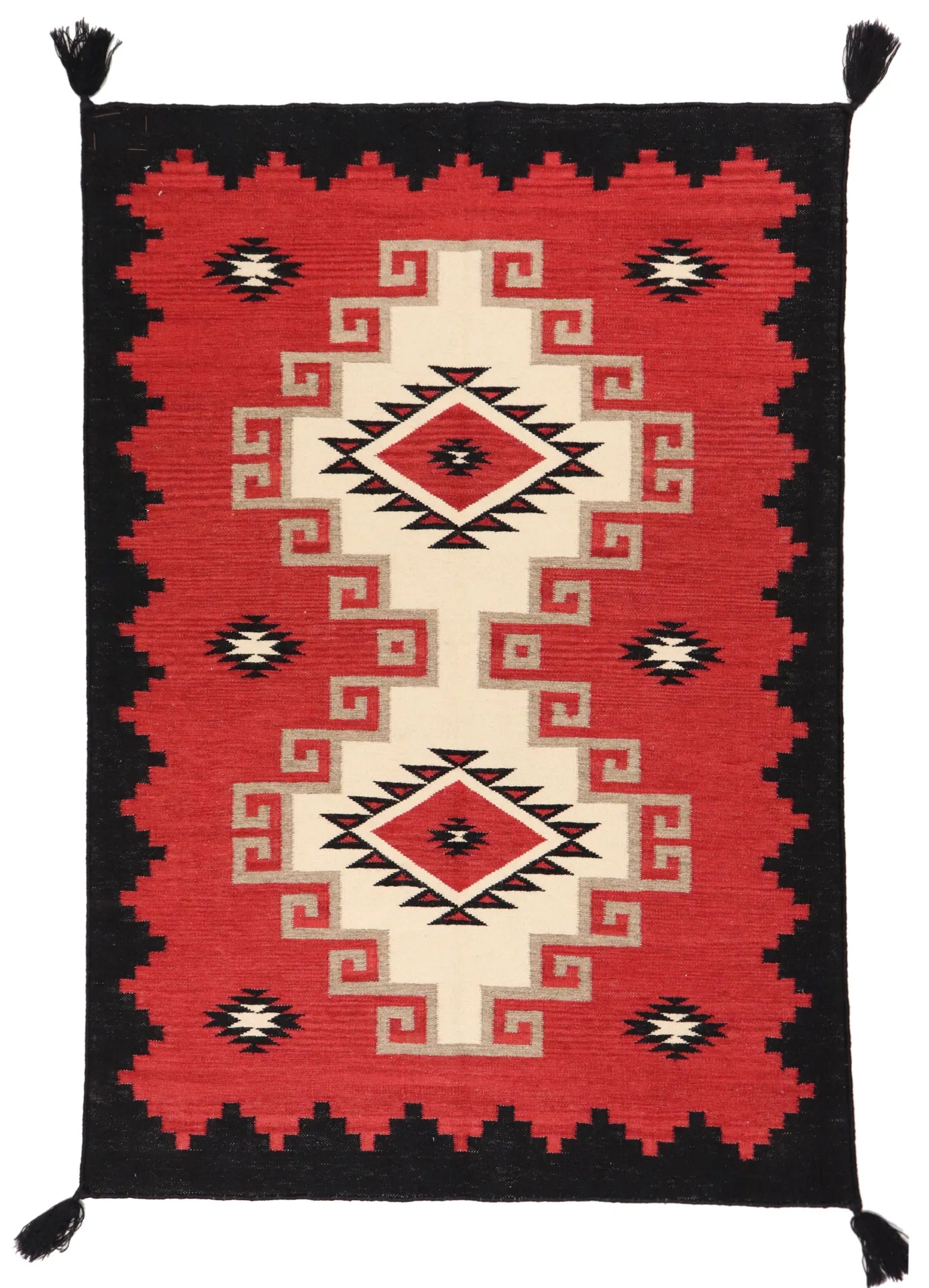 4.1 x 5.11 - Navajo Fine/Wool All Over Rectangle - Finest Hand-Made Quality Wool — 64722