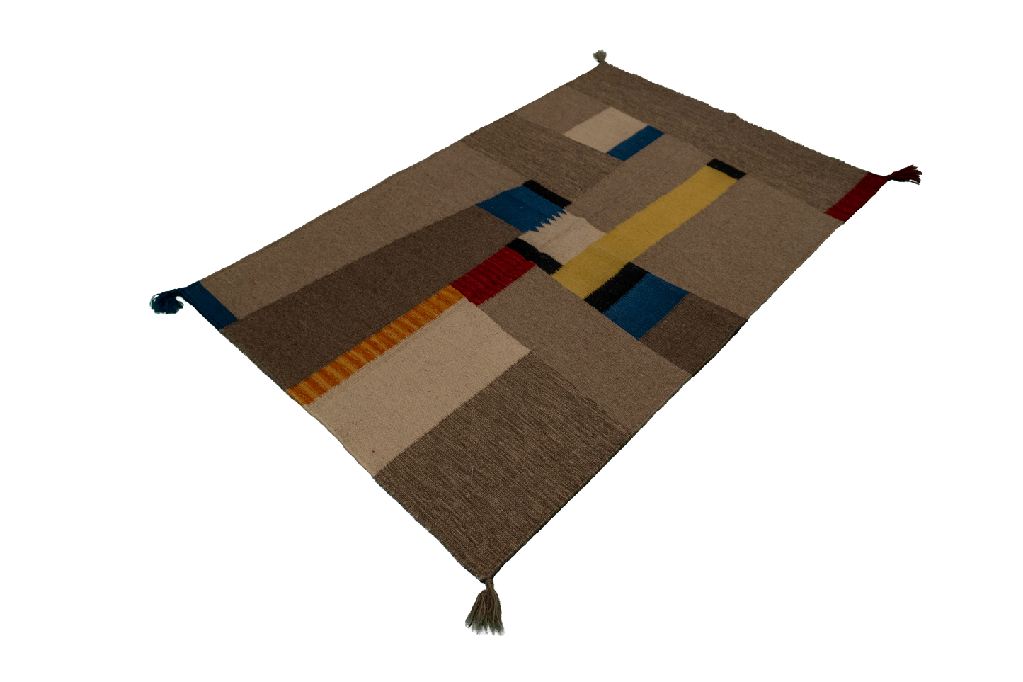W 3.2 L 4.11 Navajo 100% Wool Hand-Woven All-Over Design - 64753