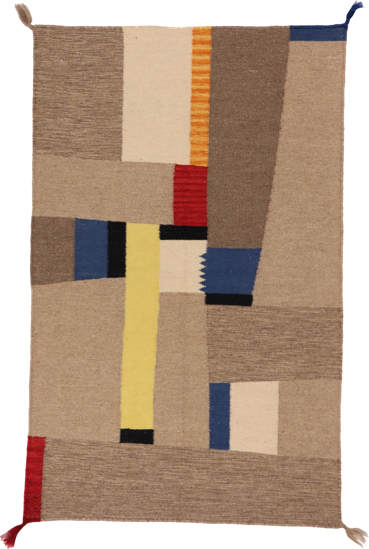 W 3.2 L 4.11 Kilim 100% Wool Hand-Woven Modern Design - 64753