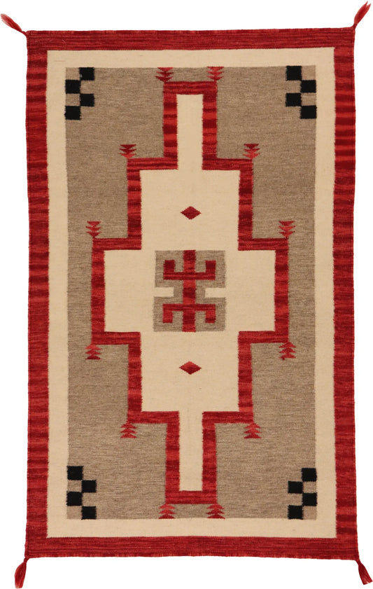 3.2 x 5.1 - Navajo Fine/Wool All Over Rectangle - Finest Hand-Made Quality Wool — 64754