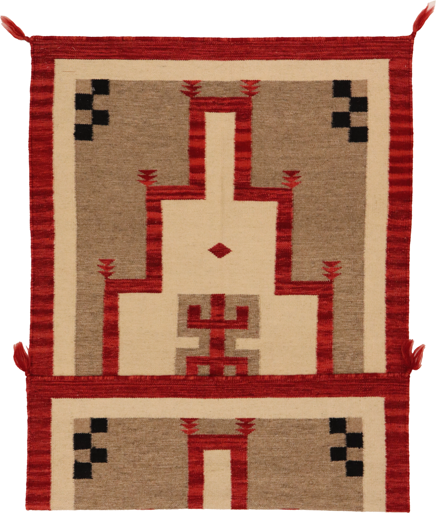 W 3.2 L 5.1 Navajo 100% Wool Hand-Woven All-Over Design - 64754