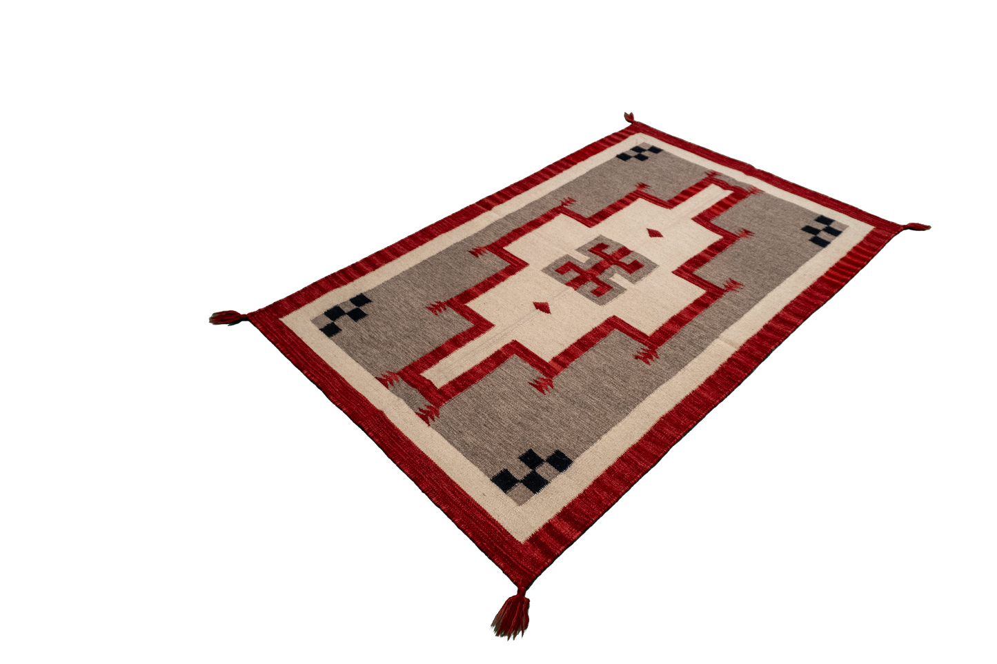 W 3.2 L 5.1 Navajo 100% Wool Hand-Woven All-Over Design - 64754