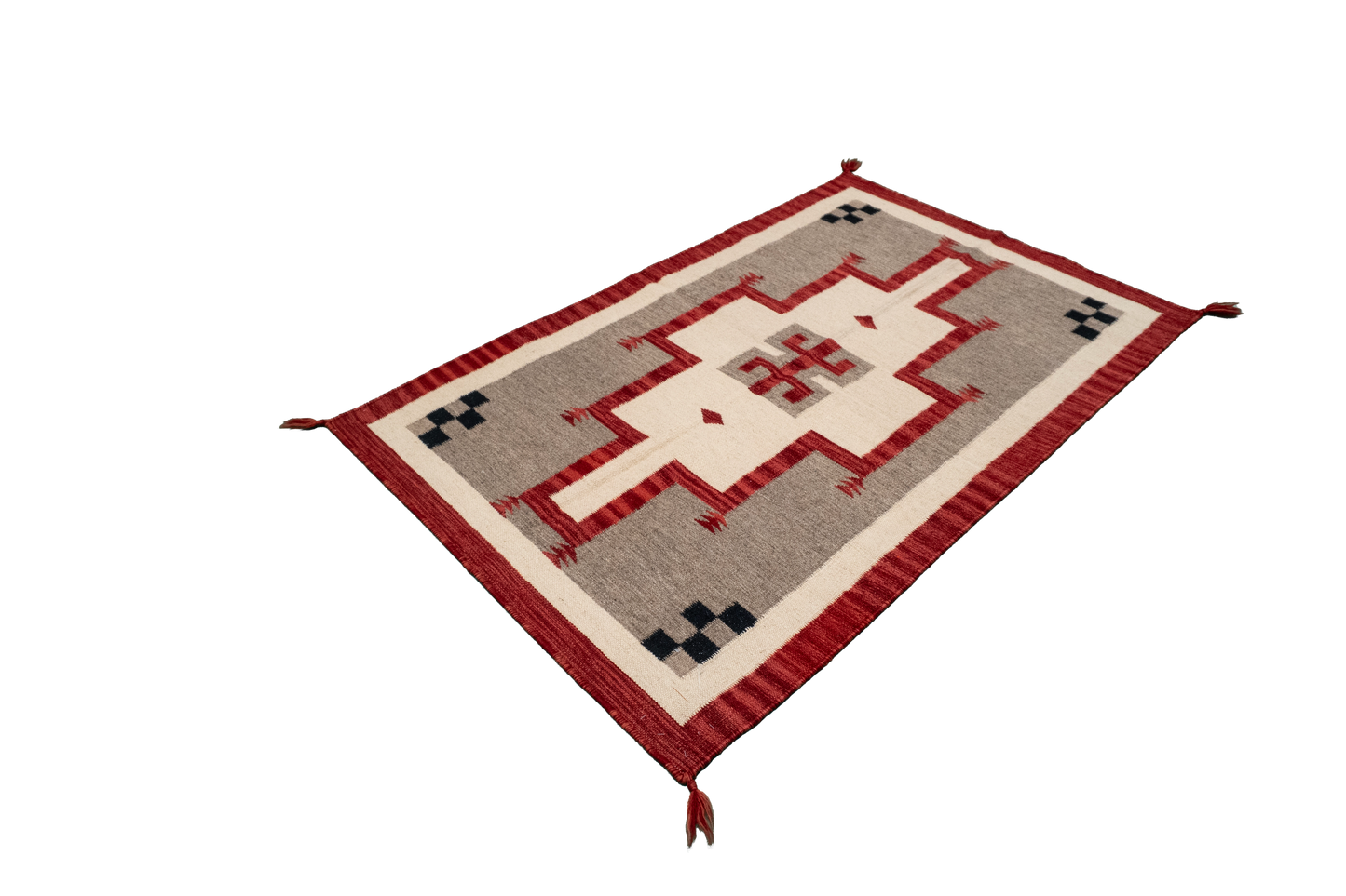 W 3.2 L 5.1 Navajo 100% Wool Hand-Woven All-Over Design - 64754