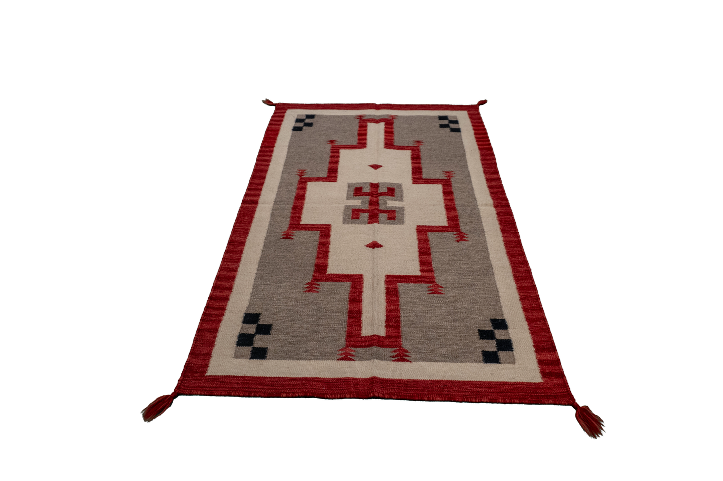 W 3.2 L 5.1 Navajo 100% Wool Hand-Woven All-Over Design - 64754