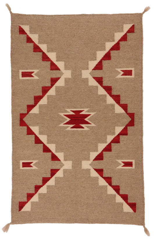 3.1 x 4.10 - Navajo Fine/Wool All Over Rectangle - Finest Hand-Made Quality Wool — 64761