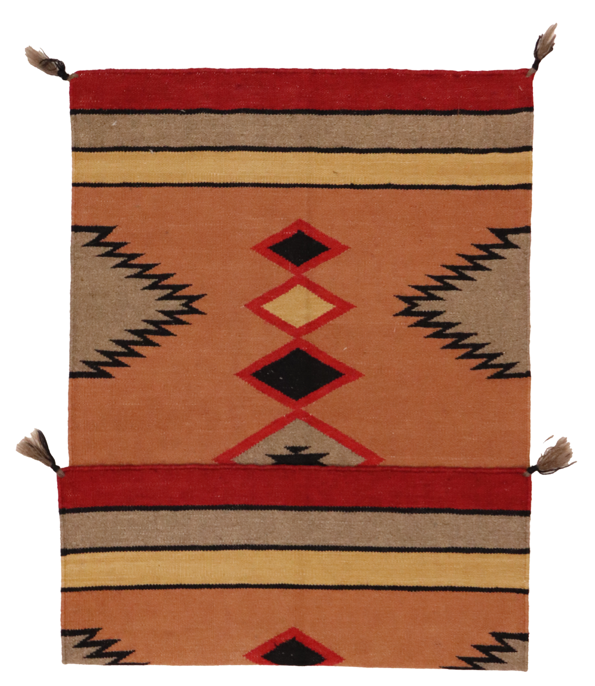 W 2.5 L 4.2 Kilim 100% Wool Hand-Woven Navajo Inspired Design - 64766