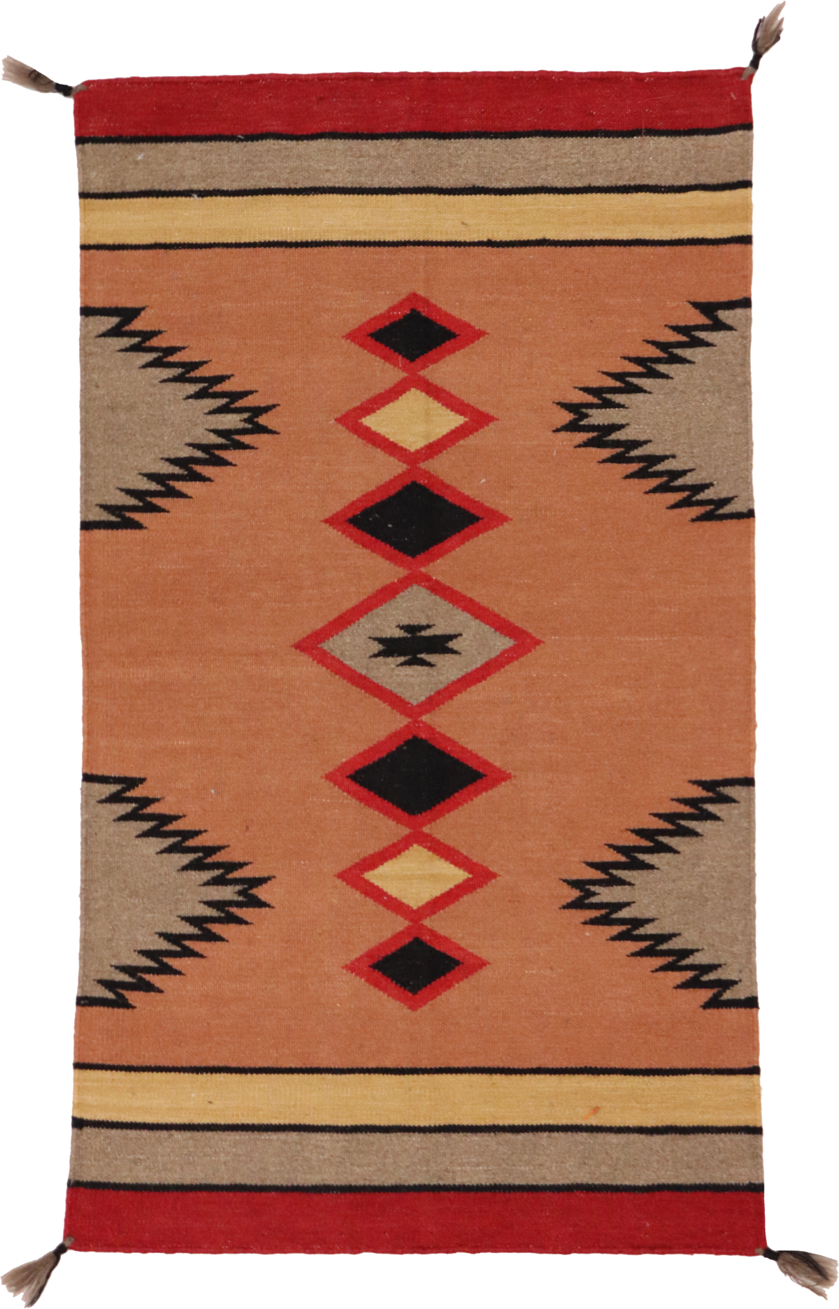 W 2.5 L 4.2 Kilim 100% Wool Hand-Woven Navajo Inspired Design - 64766