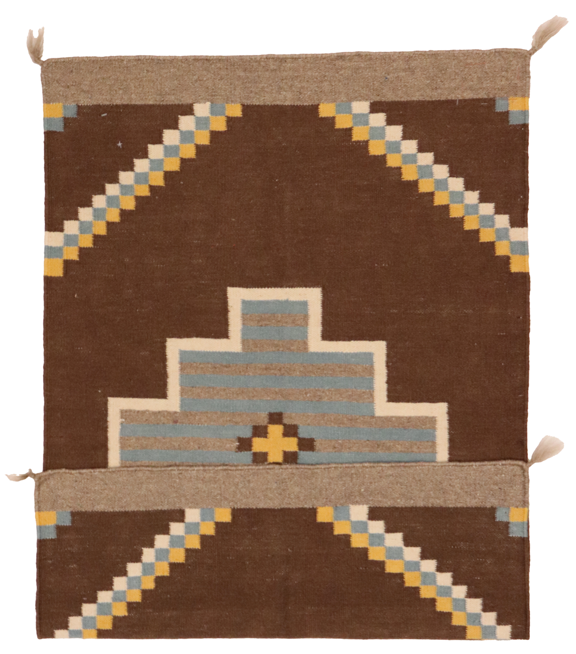 W 2.6 L 4 Navajo 100% Wool Hand-Woven All-Over Design - 64769