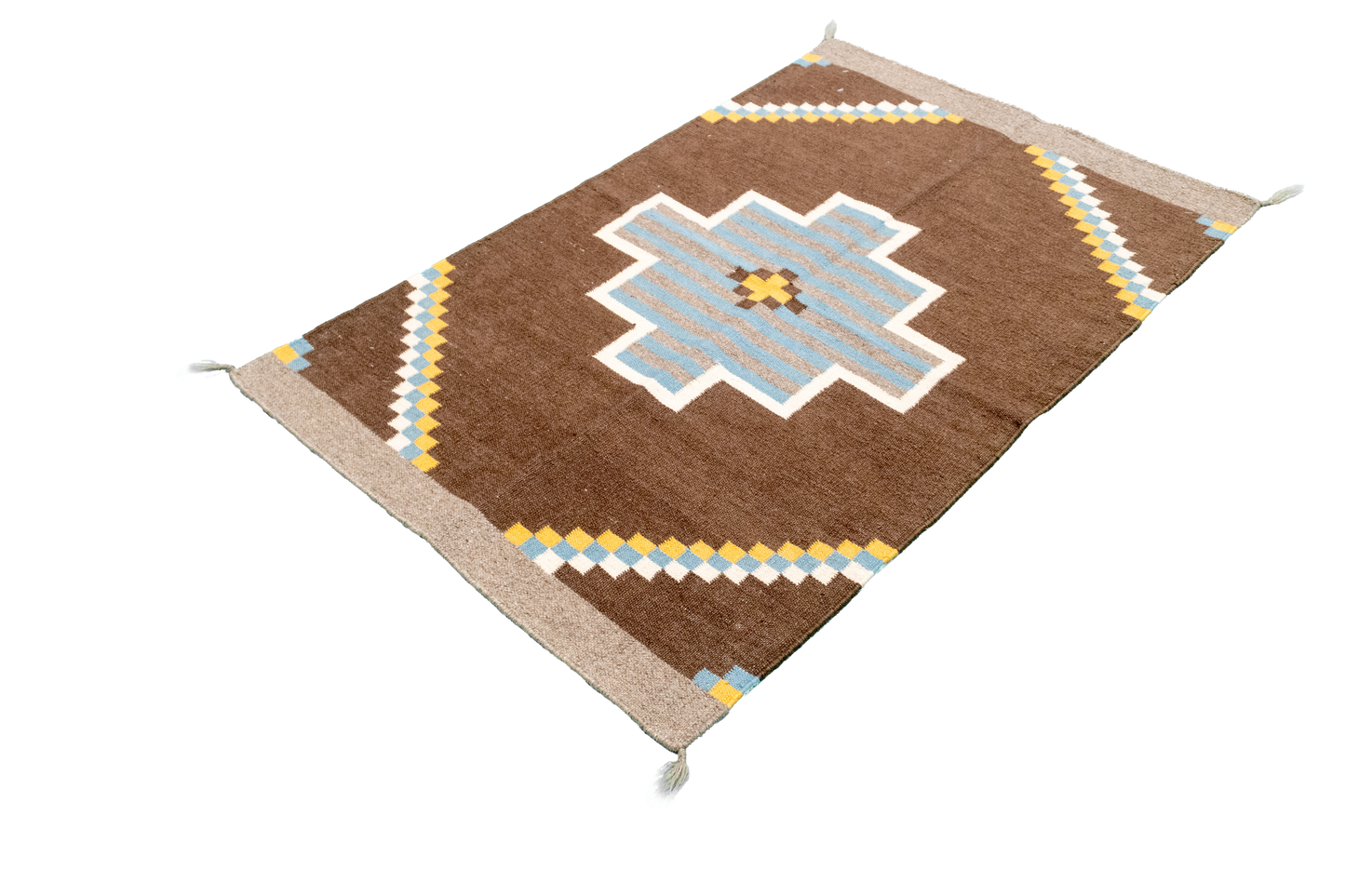 W 2.6 L 4 Navajo 100% Wool Hand-Woven All-Over Design - 64769
