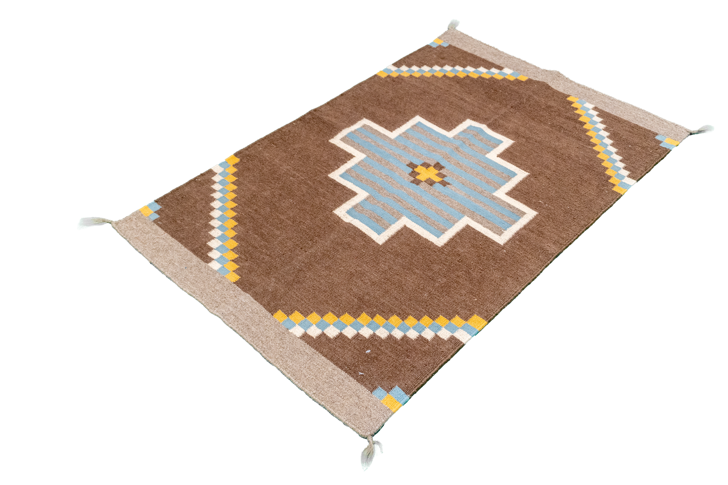 W 2.6 L 4 Navajo 100% Wool Hand-Woven All-Over Design - 64769