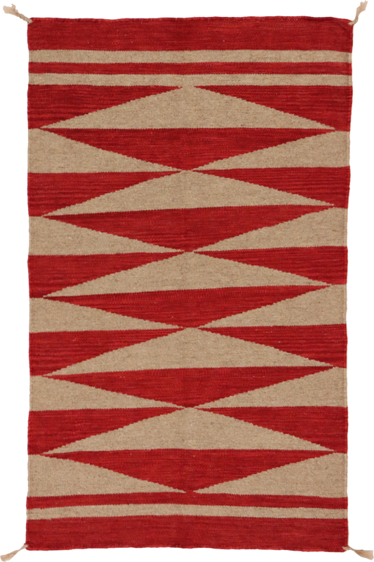 W 2.5 L 4 Kilim 100% Wool Hand-Woven Navajo Design - 64771