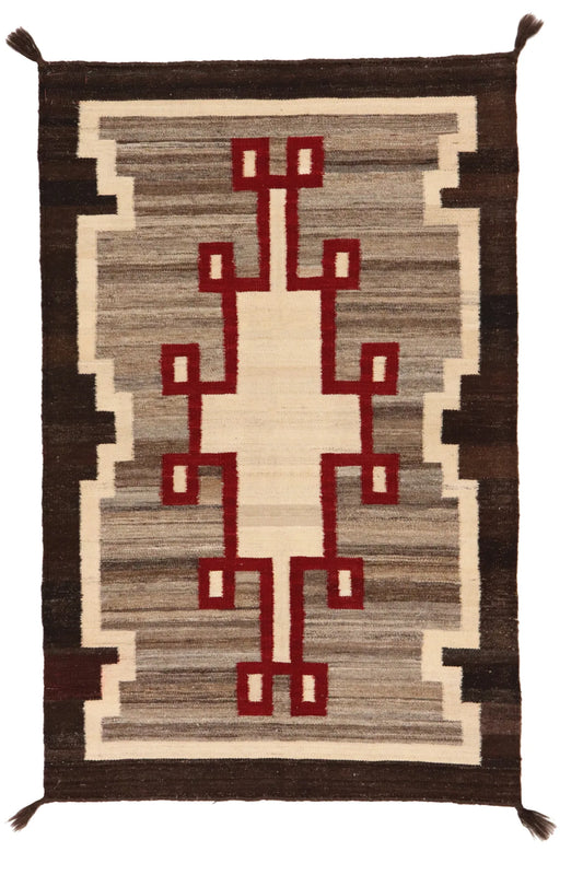 3.2 x 4.11 - Navajo Fine/Wool All Over Rectangle - Finest Hand-Made Quality Wool — 64790