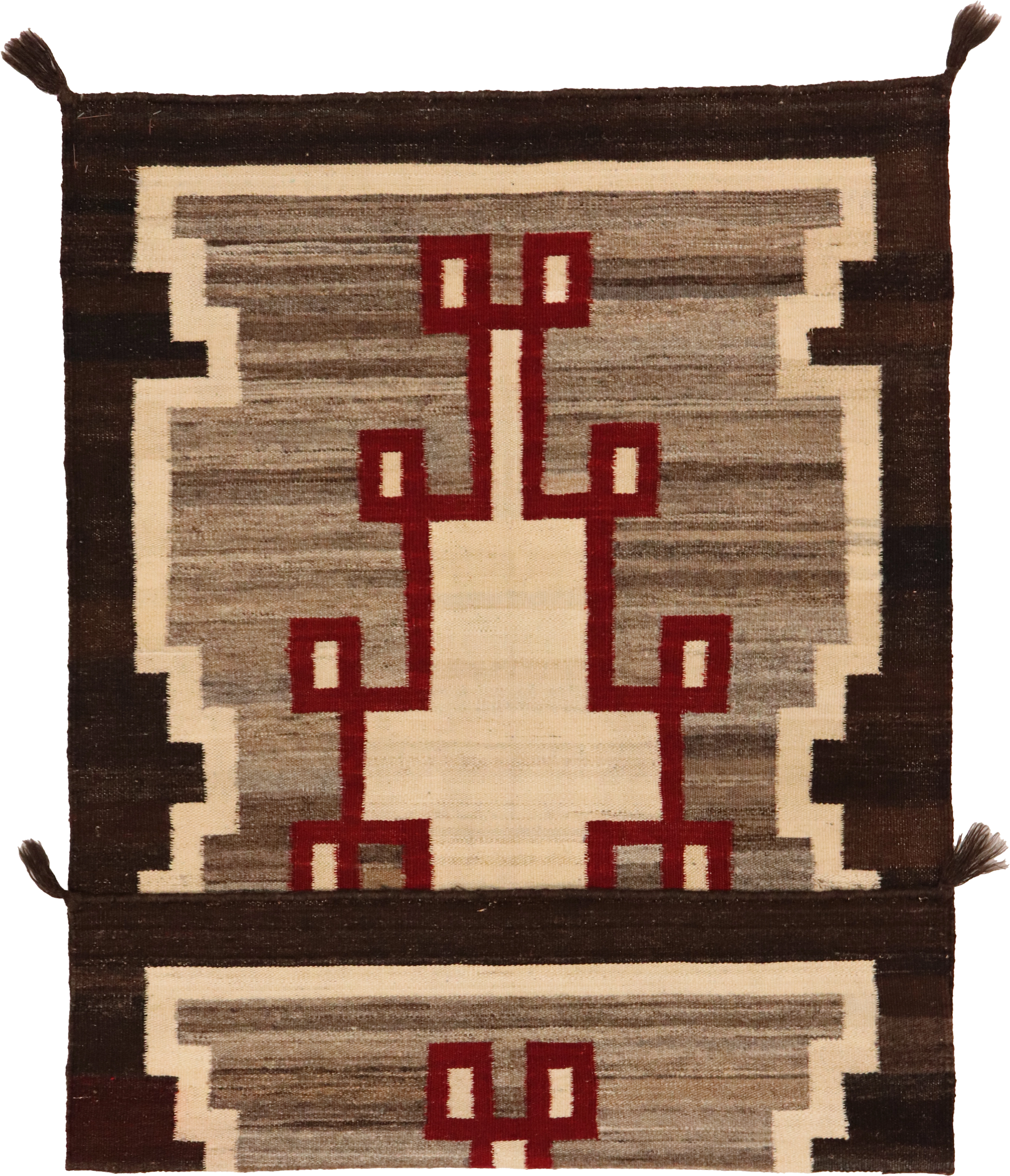 W 3.2 L 4.11 Navajo 100% Wool Hand-Woven All-Over Design - 64790
