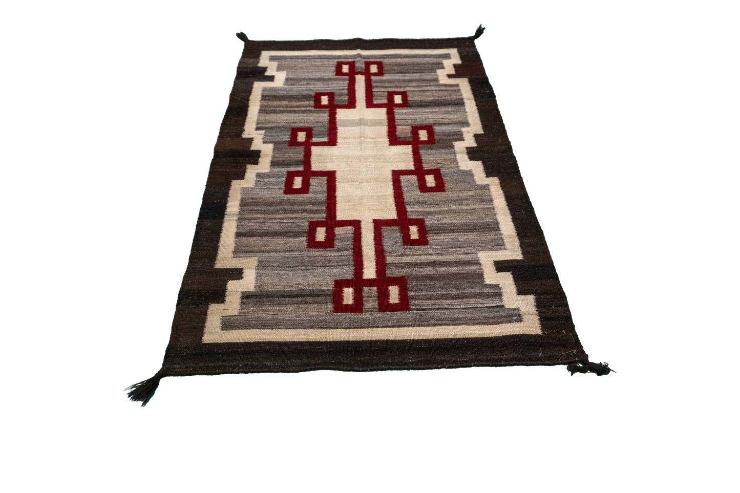 W 3.2 L 4.11 Navajo 100% Wool Hand-Woven All-Over Design - 64790