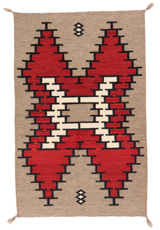 W 3.2 L 4.11 Mountain Modern 100% Wool Handmade All Over Design - 64791