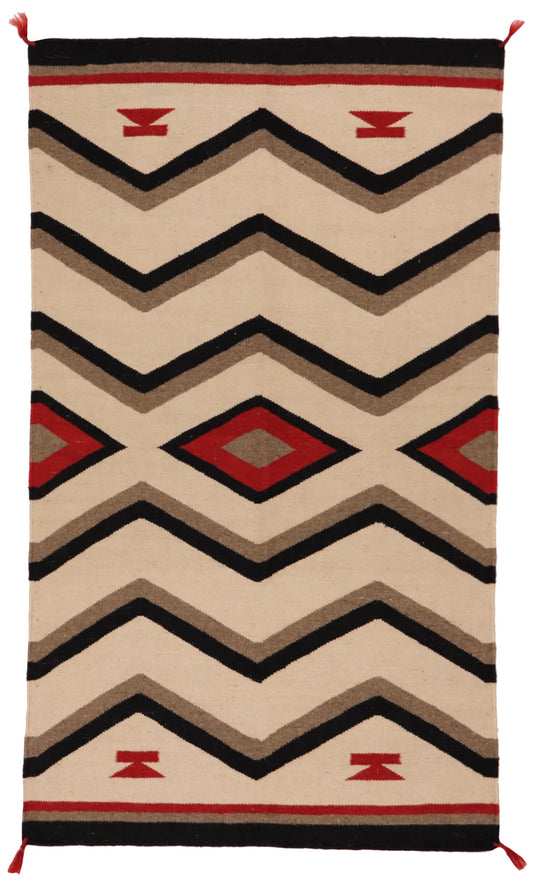 3.1 x 5.2 - Navajo Fine/Wool All Over Rectangle - Finest Hand-Made Quality Wool — 64803
