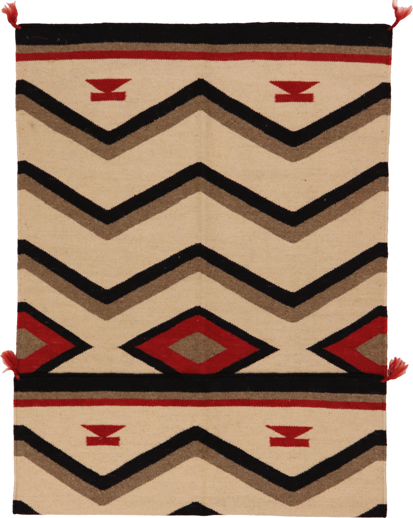 W 3.1 L 5.2 Navajo 100% Wool Hand-Woven All-Over Design - 64803