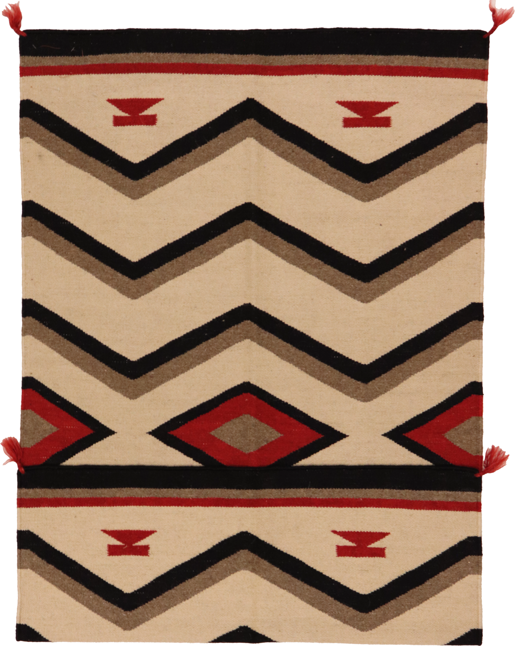 W 3.1 L 5.2 Navajo 100% Wool Hand-Woven All-Over Design - 64803