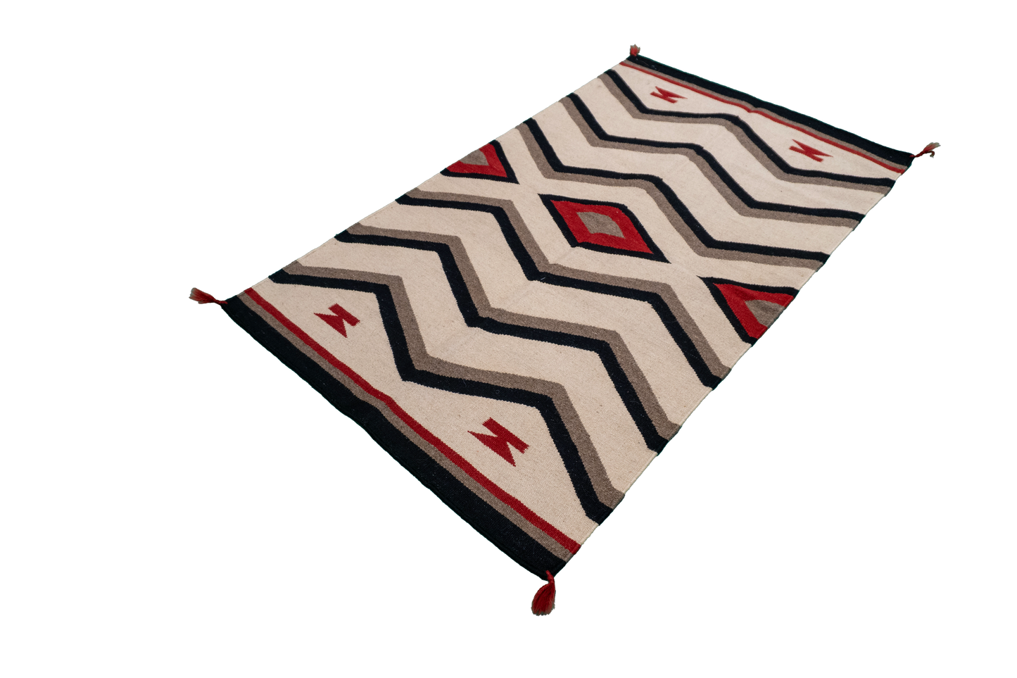 W 3.1 L 5.2 Navajo 100% Wool Hand-Woven All-Over Design - 64803