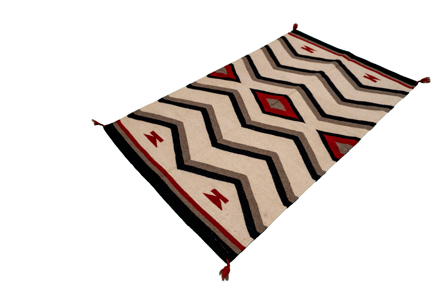 W 3.1 L 5.2 Navajo 100% Wool Hand-Woven All-Over Design - 64803