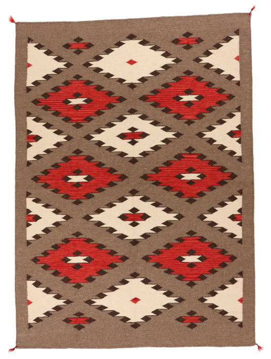 W 5.1 - L 7 - Navajo Fine/Wool All Over Rectangle - Finest Hand-Made Quality Wool - 64810