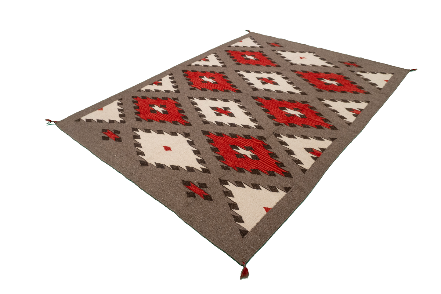 W 5.1 - L 7 - Navajo Fine/Wool All Over Rectangle - Finest Hand-Made Quality Wool - 64810
