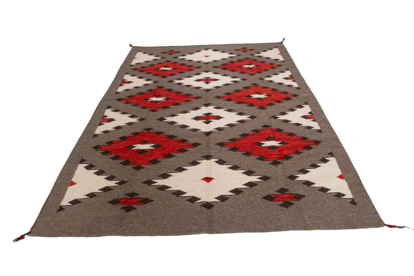 W 5.1 - L 7 - Navajo Fine/Wool All Over Rectangle - Finest Hand-Made Quality Wool - 64810