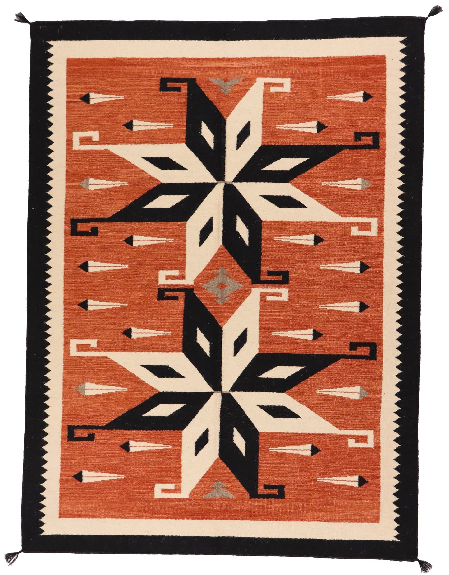 W 5.2 - L 6.11 - Navajo Fine/Wool All Over Rectangle - Finest Hand-Made Quality Wool - 64824