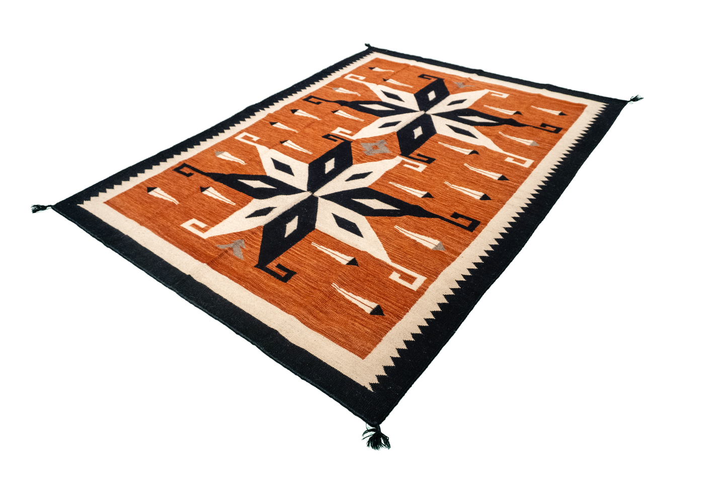 W 5.2 - L 6.11 - Navajo Fine/Wool All Over Rectangle - Finest Hand-Made Quality Wool - 64824