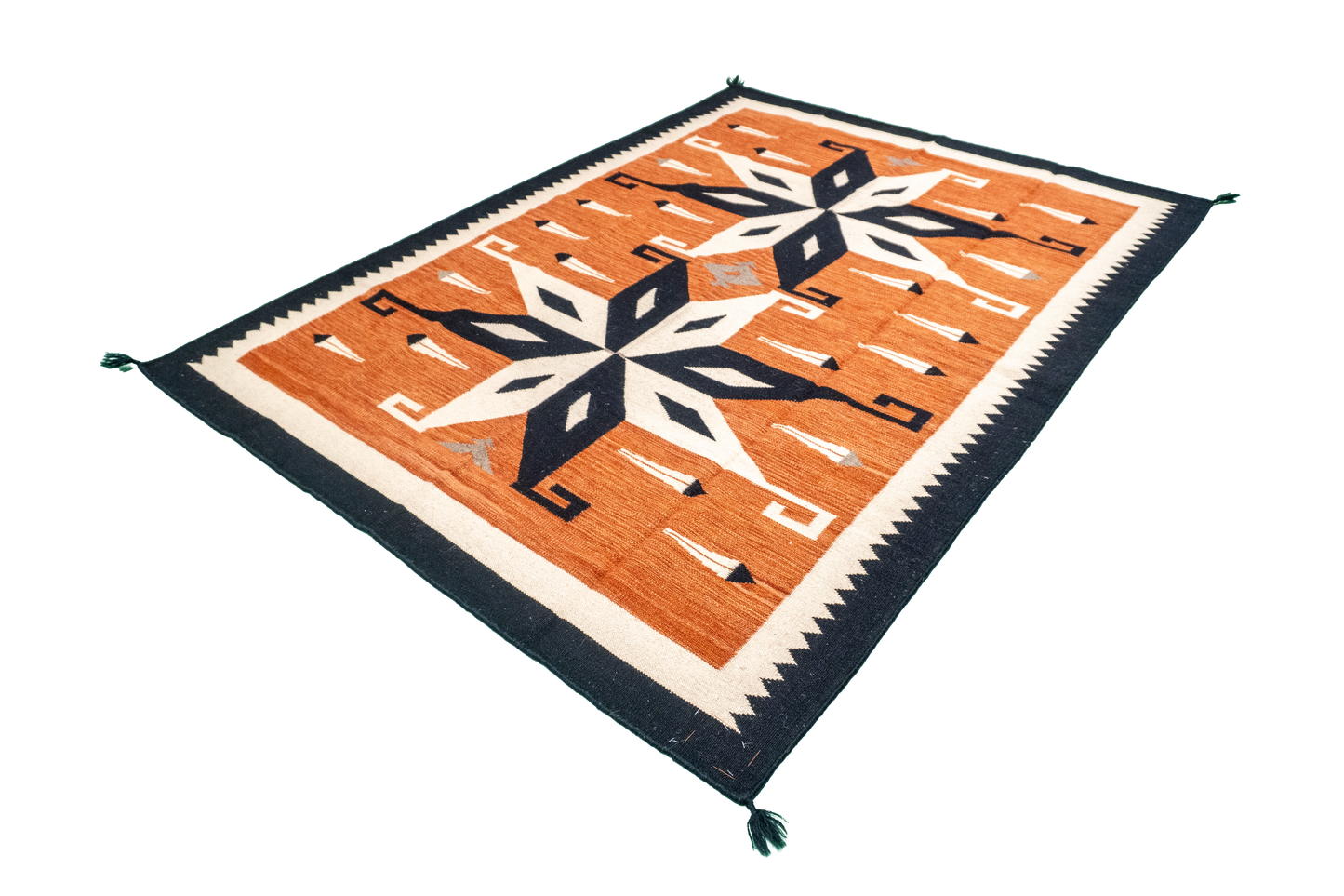 W 5.2 - L 6.11 - Navajo Fine/Wool All Over Rectangle - Finest Hand-Made Quality Wool - 64824