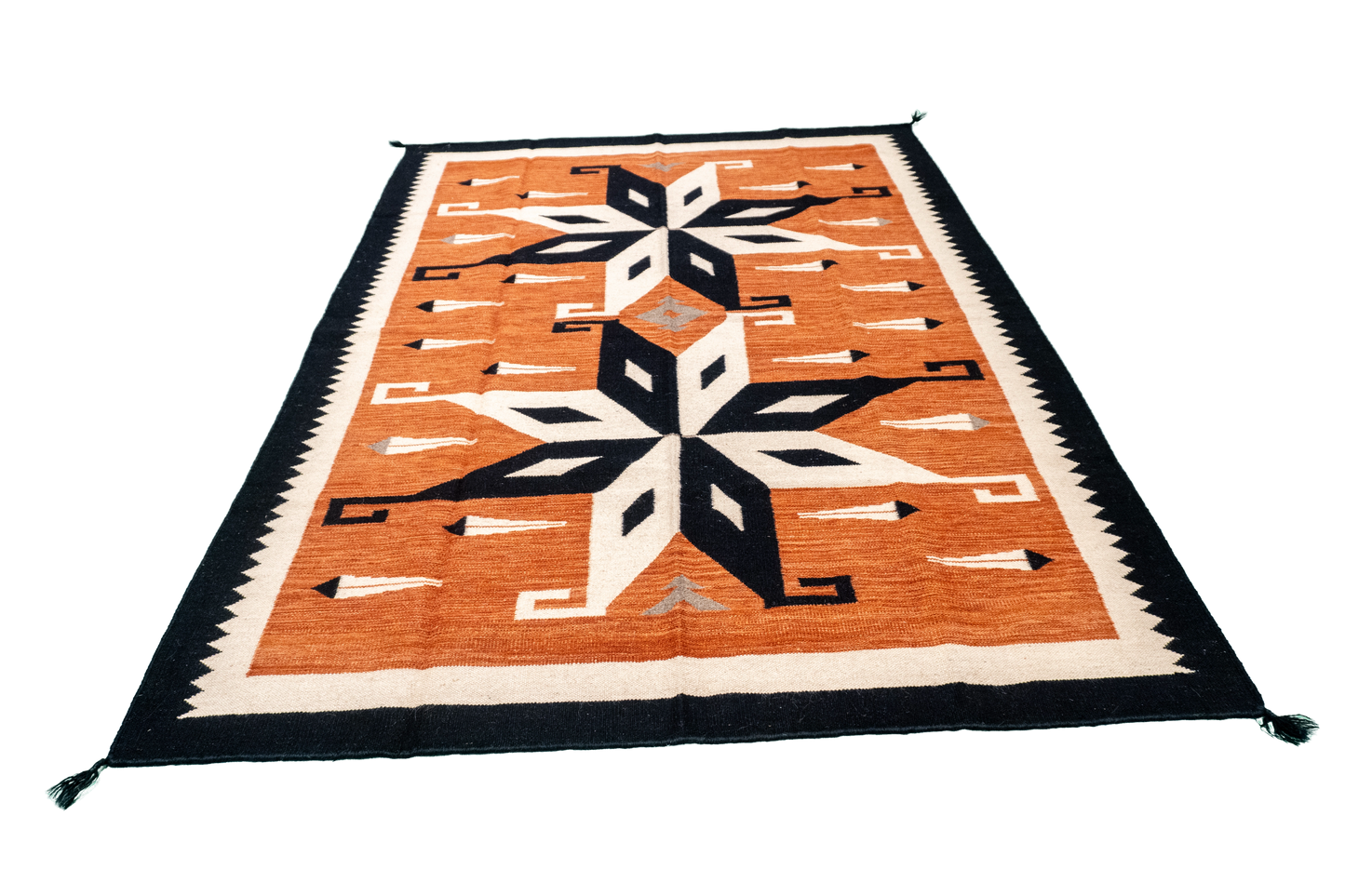 W 5.2 - L 6.11 - Navajo Fine/Wool All Over Rectangle - Finest Hand-Made Quality Wool - 64824
