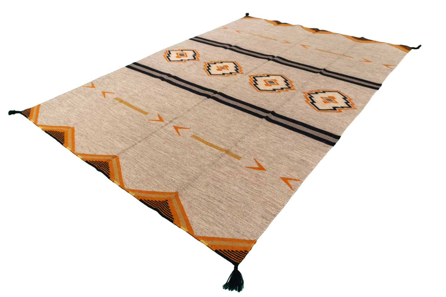 W 6.2 - L 8.11 - Navajo Fine/Wool All Over Rectangle - Finest Hand-Made Quality Wool - 64827